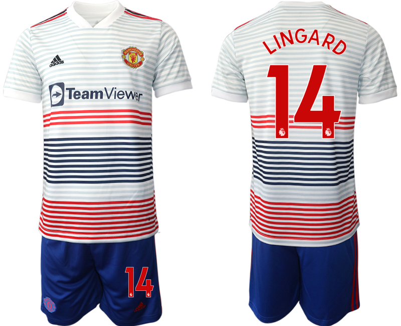 Men 2022-2023 Club Manchester United away white #14 Adidas Soccer Jersey->manchester united jersey->Soccer Club Jersey